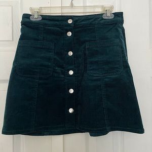dark green corduroy demin skirt